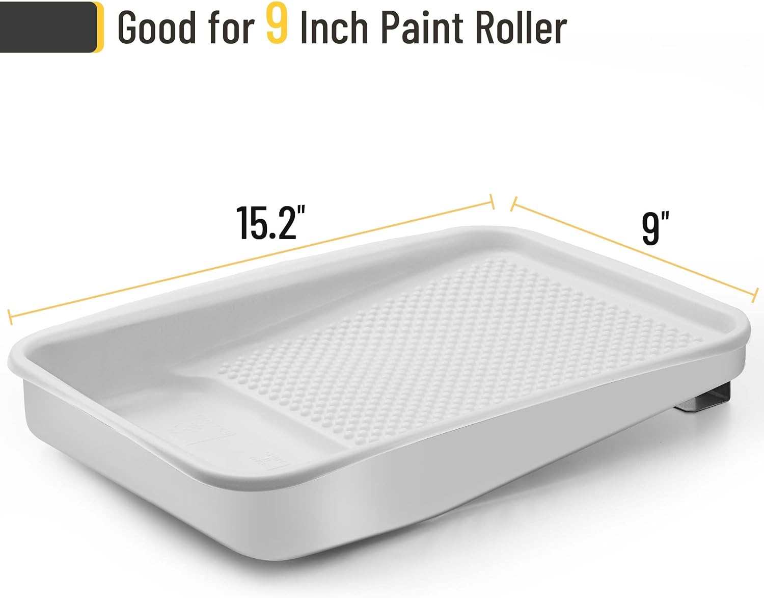 Bates- Paint Tray Liner, 9 Inch, 31 pcs, One Metal Paint Tray, 30 pcs White Plastic Paint Pan Liners - Image 3