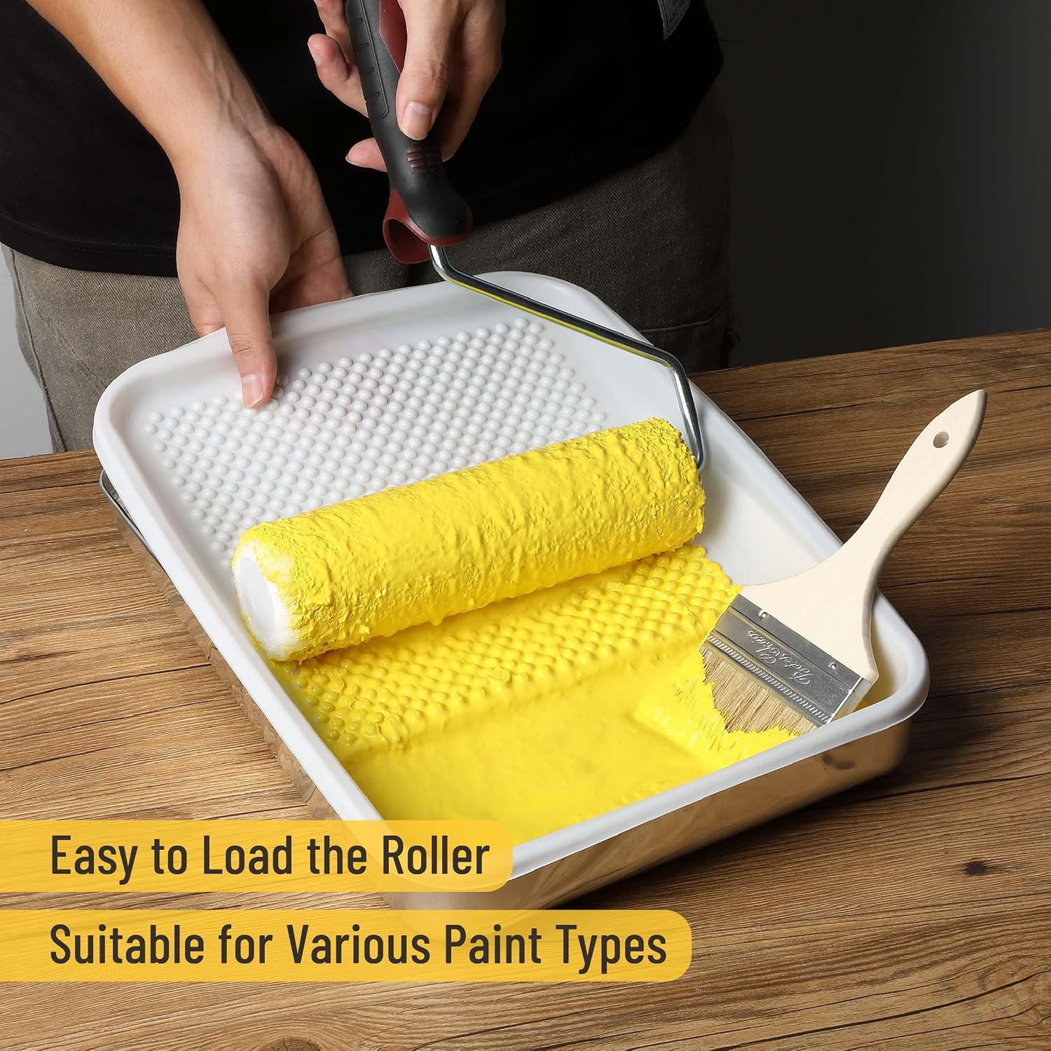 Bates- Paint Tray Liner, 9 Inch, 31 pcs, One Metal Paint Tray, 30 pcs White Plastic Paint Pan Liners - Image 5